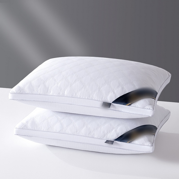 91家纺网 家纺一手货源 找家纺 橘夏家纺 2025新款三格线亲肤羽丝棉酒店枕枕头枕芯 雅白 48x74cm高枕/只