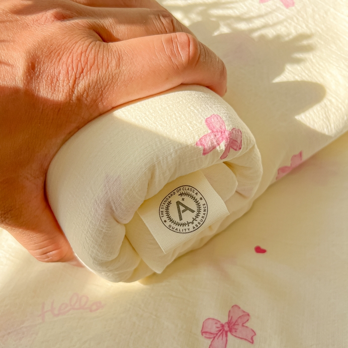 91家纺网 家纺一手货源 找家纺 韩巢家纺 2025新款云感提花双层纱床单被单枕套三件套 粉相思