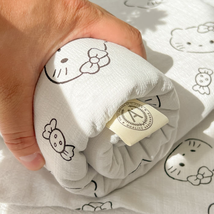 91家纺网 家纺一手货源 找家纺 韩巢家纺 2025新款云感提花双层纱床单被单枕套三件套 猫咪恋人