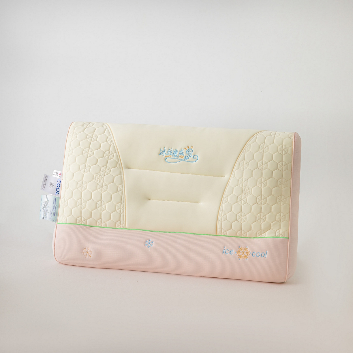 91家纺网 家纺一手货源 找家纺 橘夏家纺 2025新款冰丝牵引枕枕头枕芯 粉色 48x74cm/只