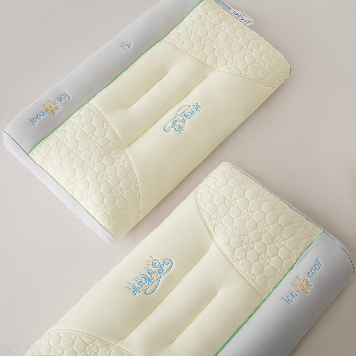 91家纺网 家纺一手货源 找家纺 橘夏家纺 2025新款冰丝牵引枕枕头枕芯 灰色 48x74cm/只