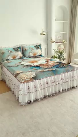 91家纺网 家纺一手货源 找家纺 （总）好漂靓家纺 2025新款5D立体凉丝复合空气层凉席三件套