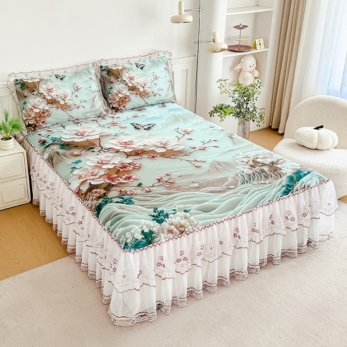 91家纺网 家纺一手货源 找家纺 （总）好漂靓家纺 2025新款5D立体凉丝复合空气层凉席三件套