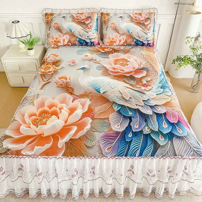 91家纺网 家纺一手货源 找家纺 （总）好漂靓家纺 2025新款5D立体凉丝复合空气层凉席三件套