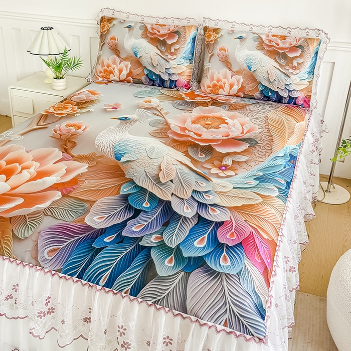 91家纺网 家纺一手货源 找家纺 （总）好漂靓家纺 2025新款5D立体凉丝复合空气层凉席三件套