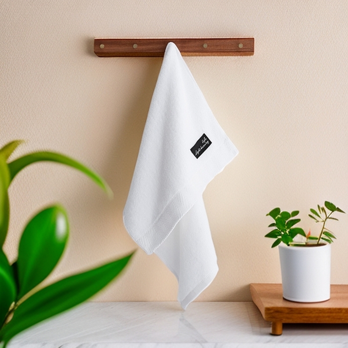 彩虹毛巾 2025新款迪迈波浪纹全棉毛巾纯棉浴巾家用吸水速干毛巾浴巾套装 迪迈本白毛巾1条装 组合套装