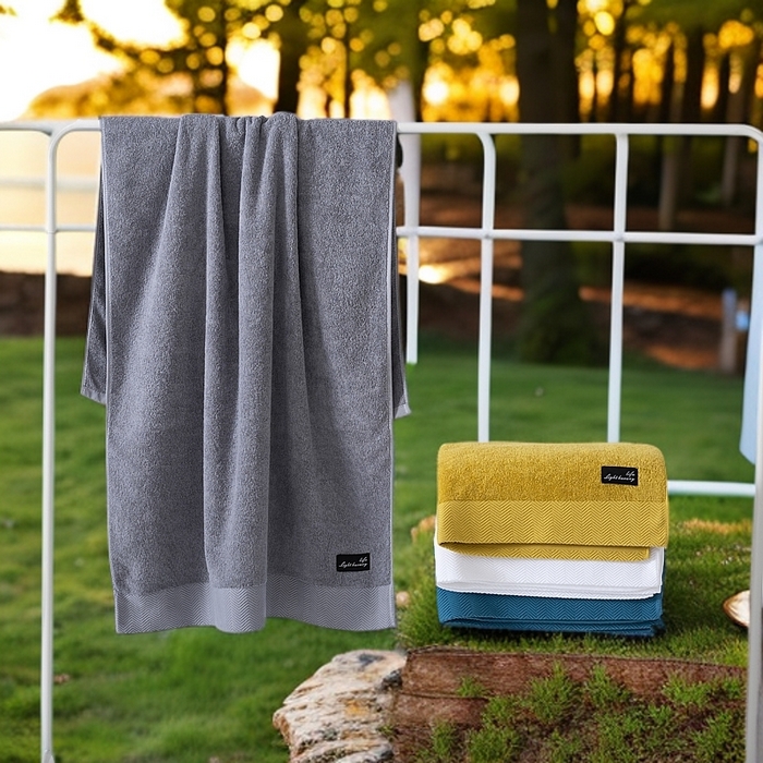 91家纺网 家纺一手货源 找家纺 彩虹毛巾 2025新款迪迈波浪纹全棉毛巾纯棉浴巾家用吸水速干毛巾浴巾套装 迪迈毛巾4色装 组合套装