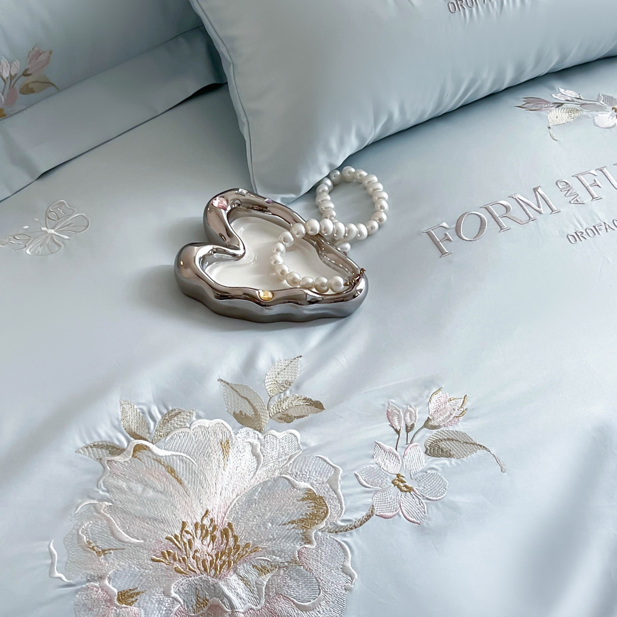 91家纺网 家纺一手货源 找家纺 （总）库里梦家纺 2025新款100S长绒棉纯棉刺绣四件套-春不晚花