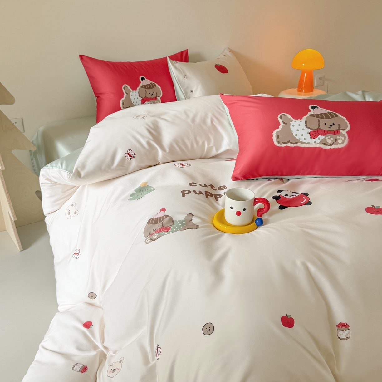 91家纺网 家纺一手货源 找家纺 （总）库里梦家纺 2025新款100支长绒棉纯棉数码印花四件套-欢乐派对