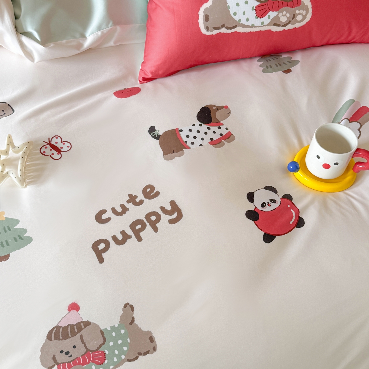 91家纺网 家纺一手货源 找家纺 （总）库里梦家纺 2025新款100支长绒棉纯棉数码印花四件套-欢乐派对