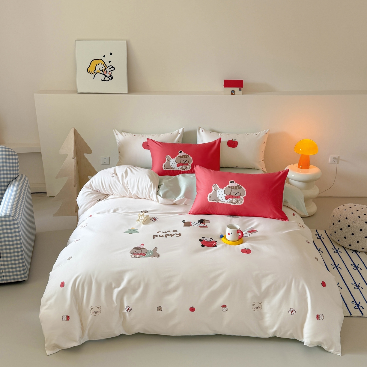 91家纺网 家纺一手货源 找家纺 （总）库里梦家纺 2025新款100支长绒棉纯棉数码印花四件套-欢乐派对