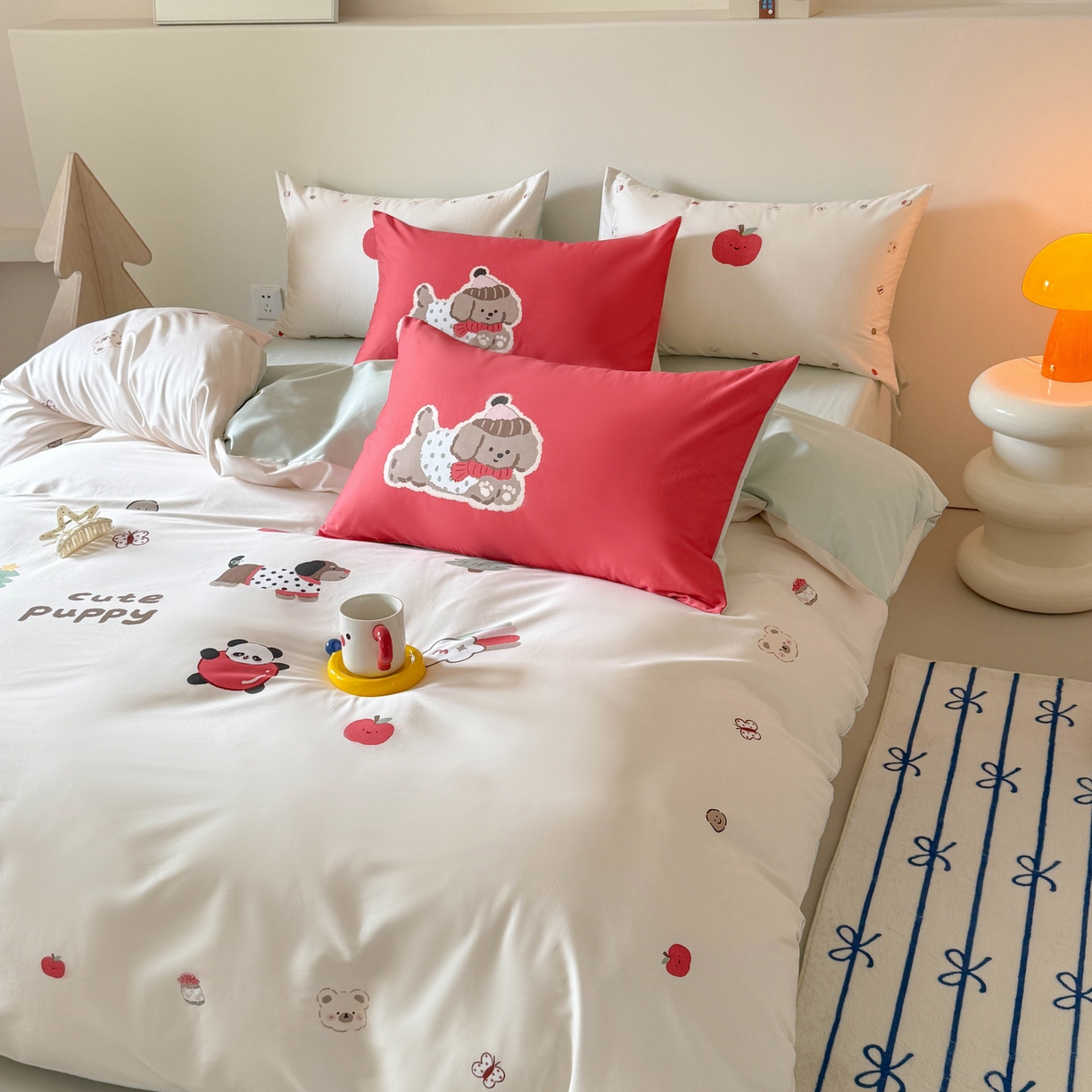 91家纺网 家纺一手货源 找家纺 （总）库里梦家纺 2025新款100支长绒棉纯棉数码印花四件套-欢乐派对