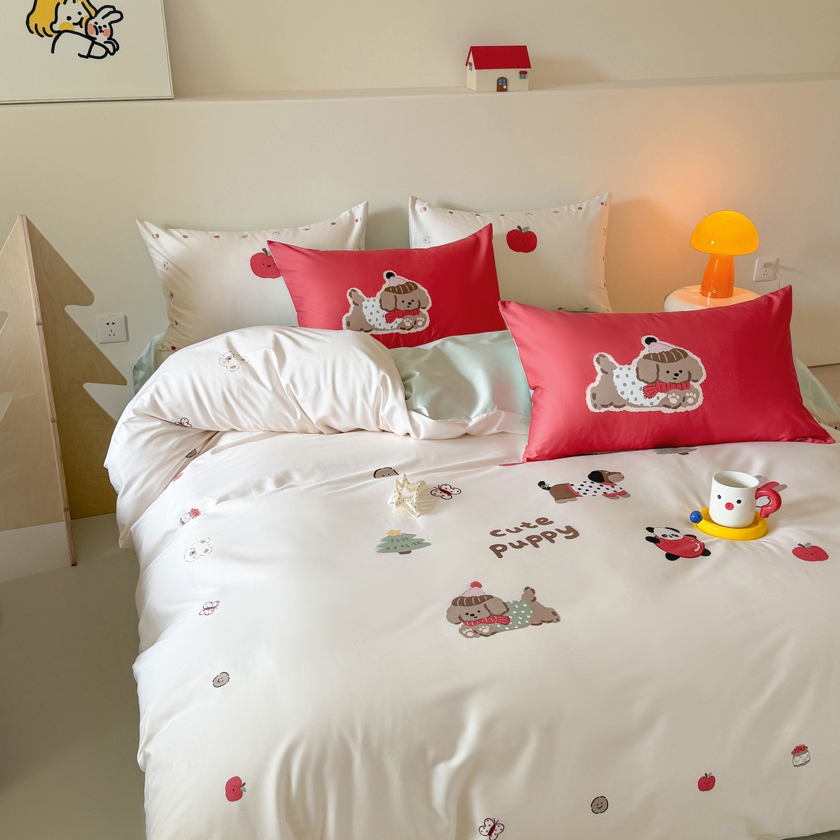 91家纺网 家纺一手货源 找家纺 （总）库里梦家纺 2025新款100支长绒棉纯棉数码印花四件套-欢乐派对