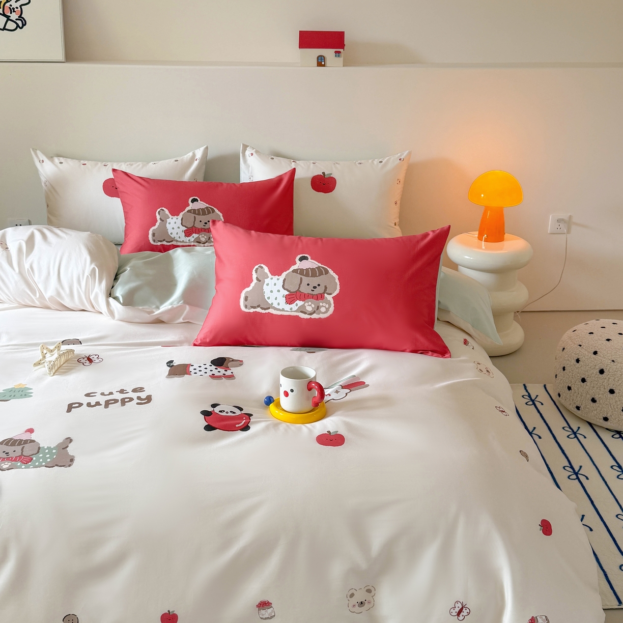 91家纺网 家纺一手货源 找家纺 （总）库里梦家纺 2025新款100支长绒棉纯棉数码印花四件套-欢乐派对