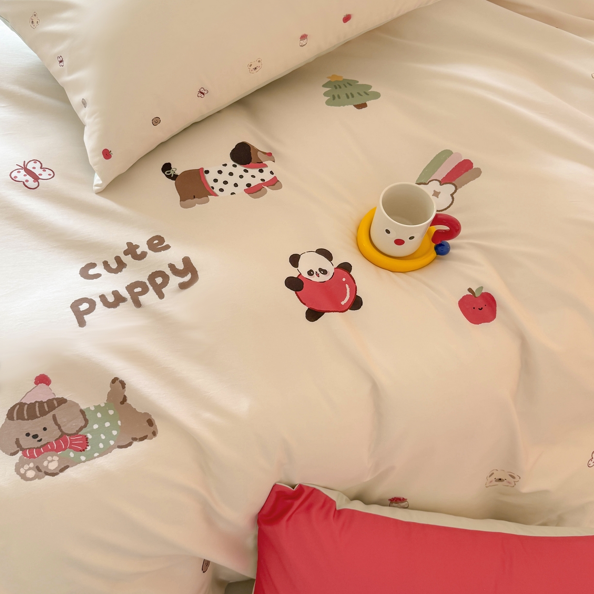 91家纺网 家纺一手货源 找家纺 （总）库里梦家纺 2025新款100支长绒棉纯棉数码印花四件套-欢乐派对