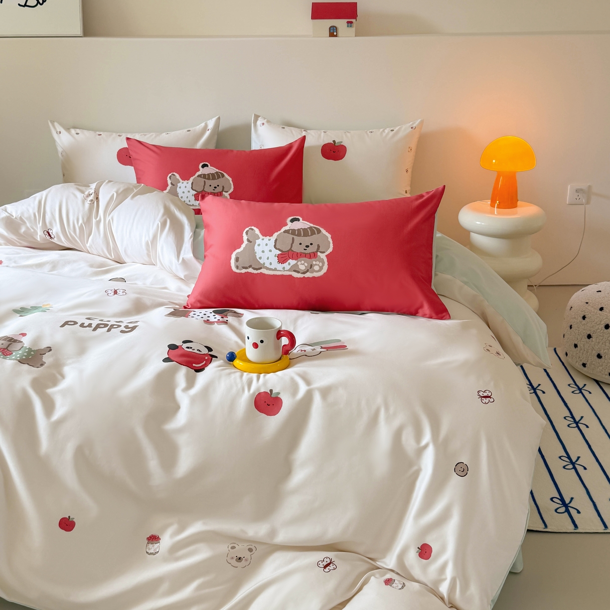 91家纺网 家纺一手货源 找家纺 （总）库里梦家纺 2025新款100支长绒棉纯棉数码印花四件套-欢乐派对