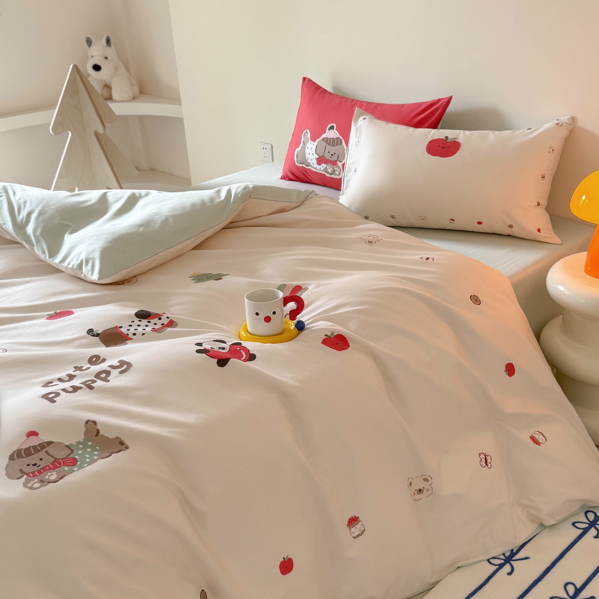 91家纺网 家纺一手货源 找家纺 （总）库里梦家纺 2025新款100支长绒棉纯棉数码印花四件套-欢乐派对