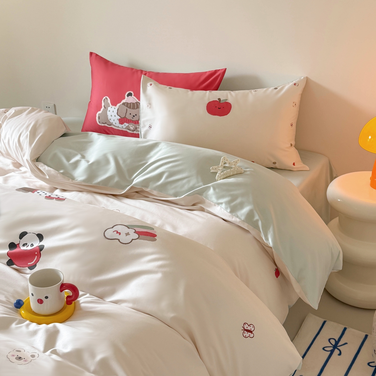 91家纺网 家纺一手货源 找家纺 （总）库里梦家纺 2025新款100支长绒棉纯棉数码印花四件套-欢乐派对