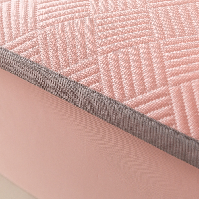 91家纺网 家纺一手货源 找家纺 欧邦 2025新款雅阁系列提花冰豆豆床笠款夏被四件套 雅格-粉色