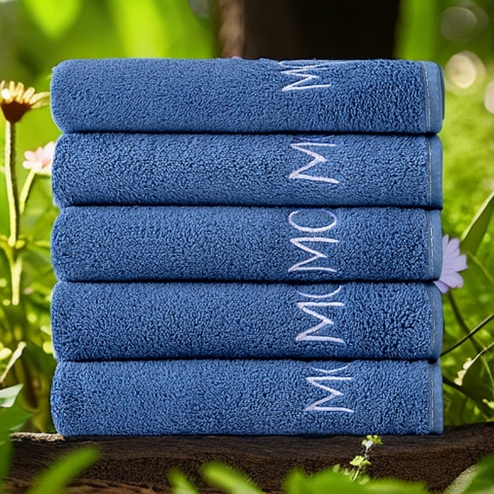 91家纺网 家纺一手货源 找家纺 彩虹毛巾 2025新款电商赠品早安珊瑚绒毛巾浴巾两件套方巾毛巾浴巾套装加厚吸水浴巾直播福利 早安蓝色毛巾5条装 组合套装