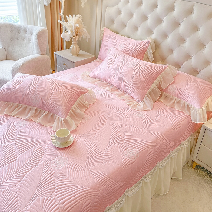 91家纺网 家纺一手货源 找家纺 （总）网红馆（ck家纺） 2025新款床盖款豆豆席凉席席子-花叶海