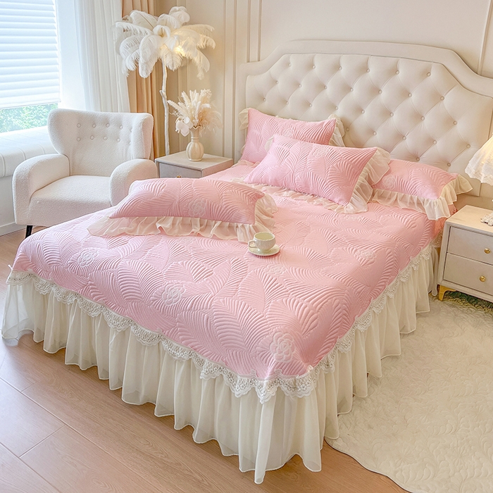 91家纺网 家纺一手货源 找家纺 （总）网红馆（ck家纺） 2025新款床盖款豆豆席凉席席子-花叶海