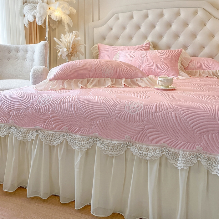 91家纺网 家纺一手货源 找家纺 （总）网红馆（ck家纺） 2025新款床盖款豆豆席凉席席子-花叶海