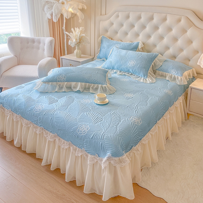 91家纺网 家纺一手货源 找家纺 （总）网红馆（ck家纺） 2025新款床盖款豆豆席凉席席子-花叶海