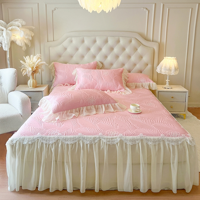 91家纺网 家纺一手货源 找家纺 （总）网红馆（ck家纺） 2025新款床笠款床裙豆豆席凉席席子-花叶海