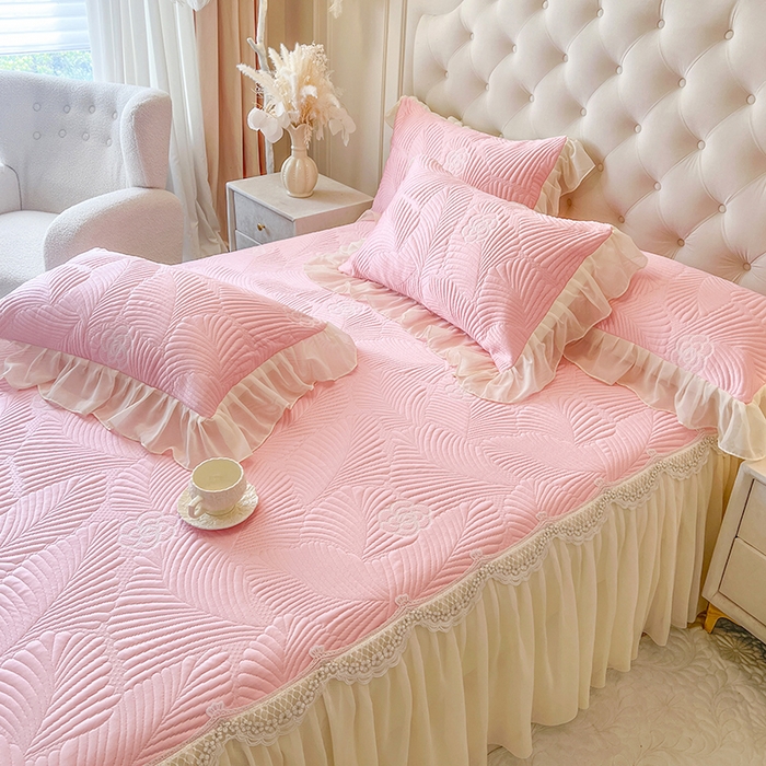 91家纺网 家纺一手货源 找家纺 （总）网红馆（ck家纺） 2025新款床笠款床裙豆豆席凉席席子-花叶海