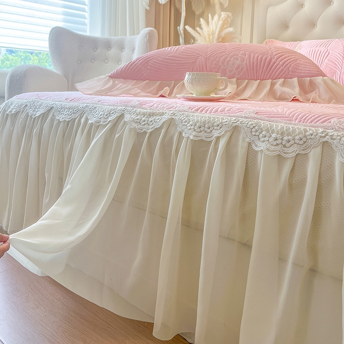 91家纺网 家纺一手货源 找家纺 （总）网红馆（ck家纺） 2025新款床笠款床裙豆豆席凉席席子-花叶海