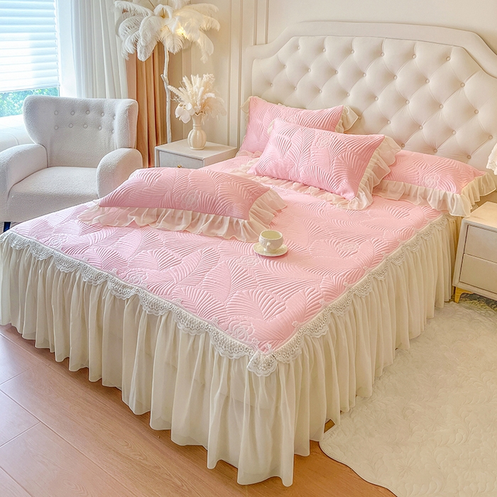 91家纺网 家纺一手货源 找家纺 （总）网红馆（ck家纺） 2025新款床笠款床裙豆豆席凉席席子-花叶海