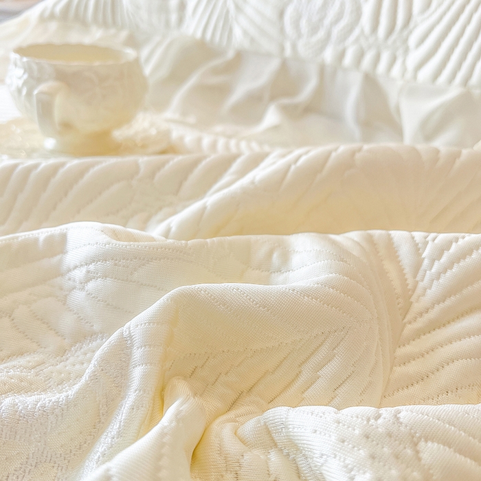 91家纺网 家纺一手货源 找家纺 网红馆（ck家纺） 2025新款床笠款床裙豆豆席凉席席子-花叶海 花叶海-米色