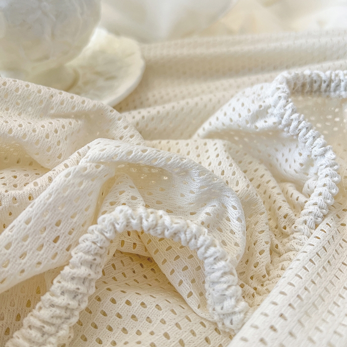 91家纺网 家纺一手货源 找家纺 网红馆（ck家纺） 2025新款床笠款床裙豆豆席凉席席子-花叶海 花叶海-米色