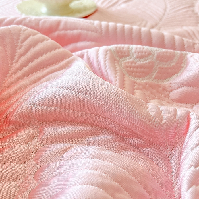 91家纺网 家纺一手货源 找家纺 网红馆（ck家纺） 2025新款床笠款床裙豆豆席凉席席子-花叶海 花叶海-粉色