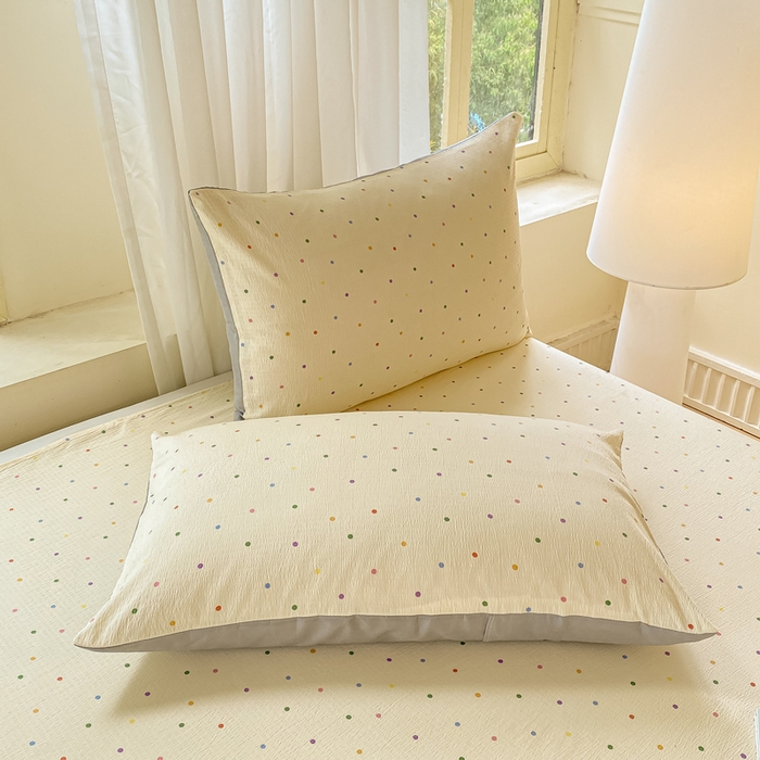 91家纺网 家纺一手货源 找家纺 （总）梦初语 2025夏季直播爆款A类水洗棉皱皱纱双层纱床单学生宿舍三件套