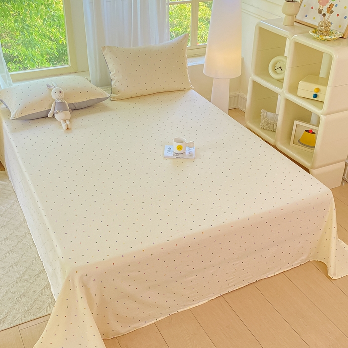 91家纺网 家纺一手货源 找家纺 （总）梦初语 2025夏季直播爆款A类水洗棉皱皱纱双层纱床单学生宿舍三件套