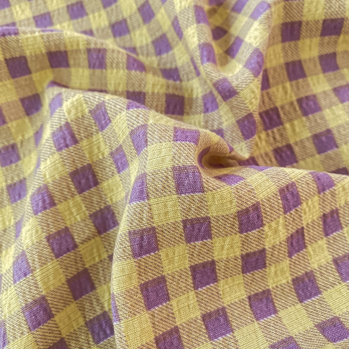 91家纺网 家纺一手货源 找家纺 梦初语 2025夏季直播爆款A类水洗棉皱皱纱双层纱床单学生宿舍三件套 典雅小格