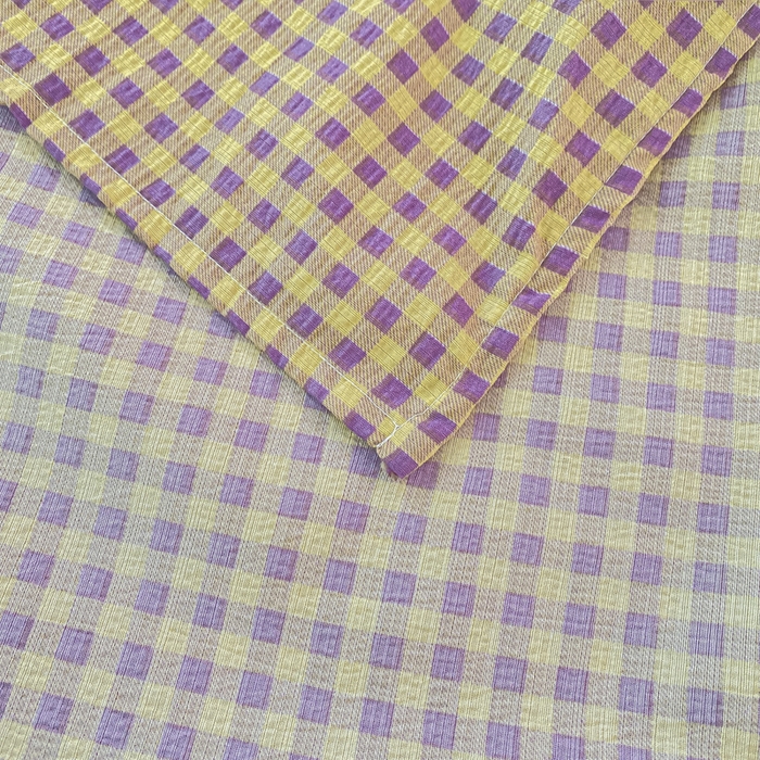 91家纺网 家纺一手货源 找家纺 梦初语 2025夏季直播爆款A类水洗棉皱皱纱双层纱床单学生宿舍三件套 典雅小格