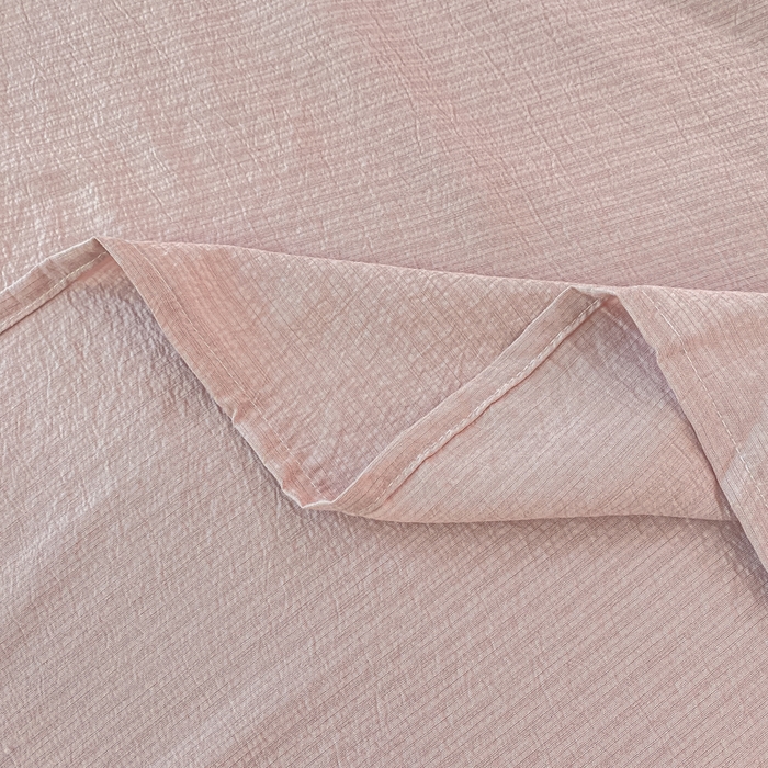 91家纺网 家纺一手货源 找家纺 梦初语 2025夏季直播爆款A类水洗棉皱皱纱双层纱床单学生宿舍三件套 豆沙