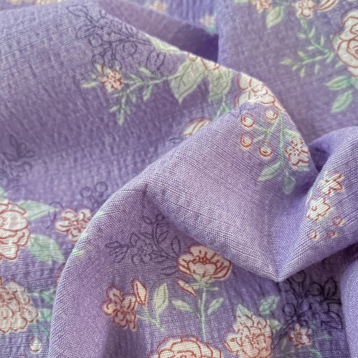 91家纺网 家纺一手货源 找家纺 梦初语 2025夏季直播爆款A类水洗棉皱皱纱双层纱床单学生宿舍三件套 海棠-紫