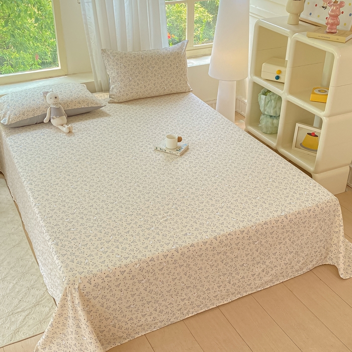 91家纺网 家纺一手货源 找家纺 梦初语 2025夏季直播爆款A类水洗棉皱皱纱双层纱床单学生宿舍三件套 唯美小兔