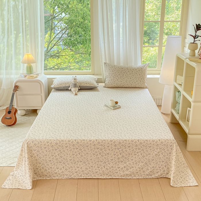 91家纺网 家纺一手货源 找家纺 梦初语 2025夏季直播爆款A类水洗棉皱皱纱双层纱床单学生宿舍三件套 唯美小兔