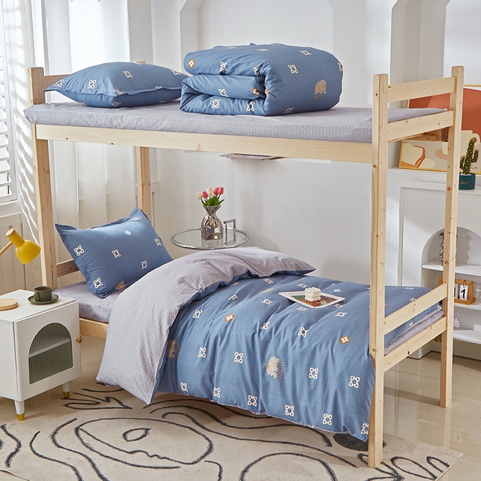 91家纺网 家纺一手货源 找家纺 （总）贝兰仙奴 2025新款13372全棉纯棉简约时尚学生三件套