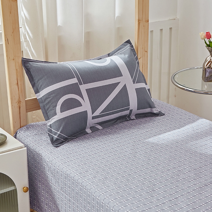 91家纺网 家纺一手货源 找家纺 贝兰仙奴 2025新款13372全棉纯棉简约时尚学生三件套 安斯蓝