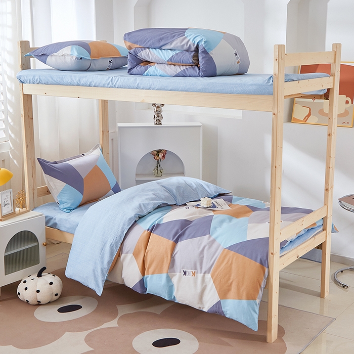 贝兰仙奴 2025新款13372全棉纯棉简约时尚学生三件套 格致灰