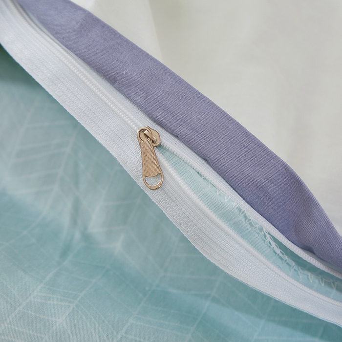 91家纺网 家纺一手货源 找家纺 贝兰仙奴 2025新款13372全棉纯棉简约时尚学生三件套 格致绿