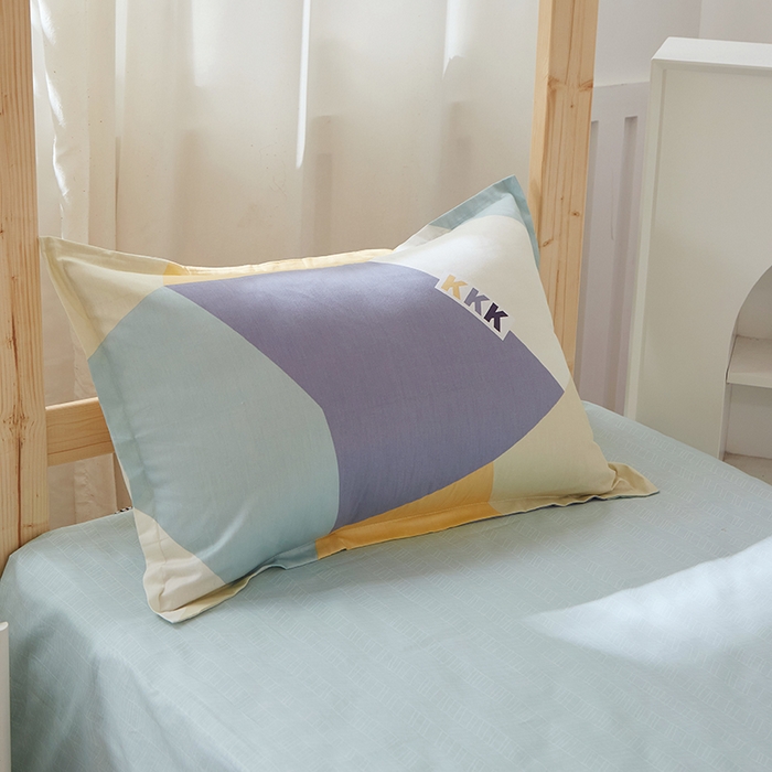 91家纺网 家纺一手货源 找家纺 贝兰仙奴 2025新款13372全棉纯棉简约时尚学生三件套 格致绿