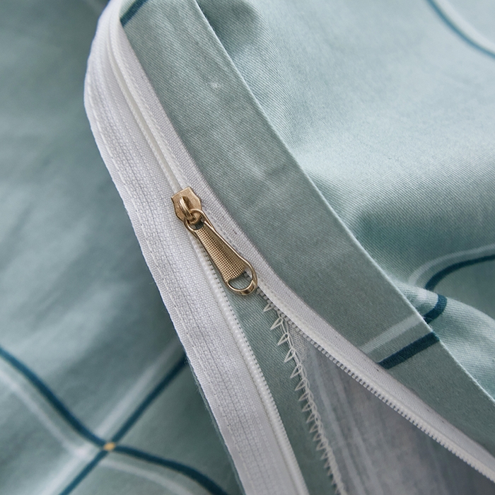 91家纺网 家纺一手货源 找家纺 贝兰仙奴 2025新款13372全棉纯棉简约时尚学生三件套 卡夫绿