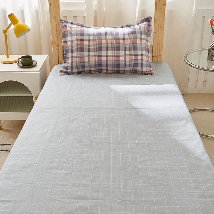 91家纺网 家纺一手货源 找家纺 贝兰仙奴 2025新款13372全棉纯棉简约时尚学生三件套 朗阁粉